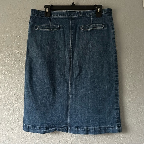 Custom Midi length denim dark wash skirt - Picture 2 of 5